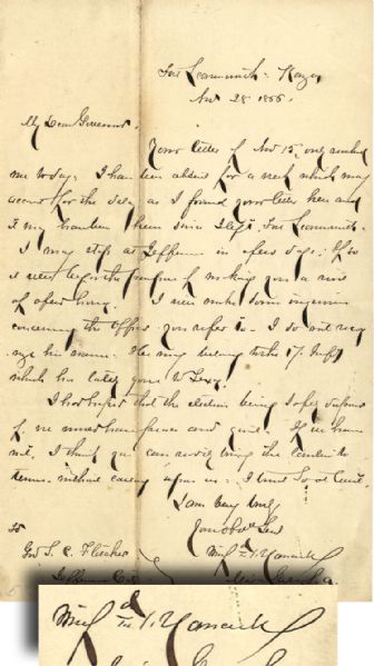 Winfield Scott Hancock Autograph Letter Signed with Political Content