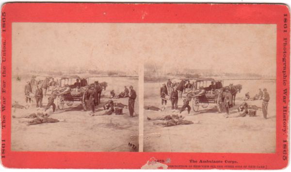 Stereoview of Zouave Ambulance Drill