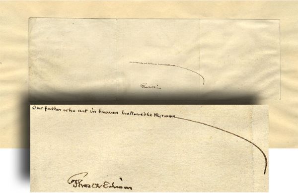 Thomas Edison Writes in Miniture Hand