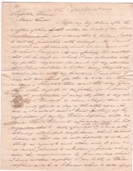 Isaac Leeser was but 23 years old and had just accepted his first pulpit in Phila. and left his uncle’s home in Richmond where he had been serving part-time with the Jewish congregation there when he
