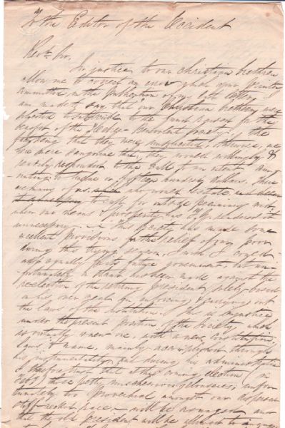 He feels that “petty mischievous jealousies” prevented the Jewish community from calling upon their Christian brethren to assist in fundraising ! 