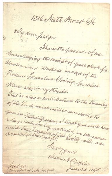 An organizer of the Republican party in Penna in 1856, a strong opponent of slavery, famous lawyer and the founder of the Dropsie college for Hebrew and cognate learning (now part of Univ. of Pa.) MO