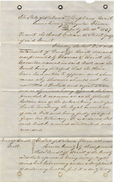 1837 Alabama Will