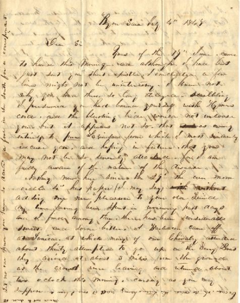 1847 Bayou Sara Letter