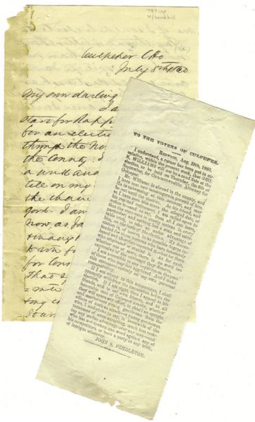 Virginia Election Letter & Broadside
