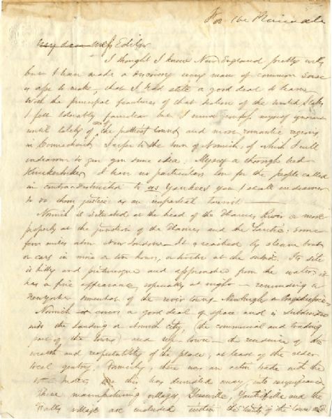 Traveler Writes to the Editor of the Plain Dealer