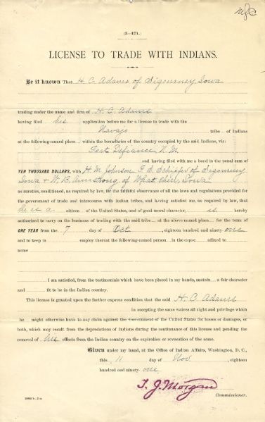 License to Trade with the Indians