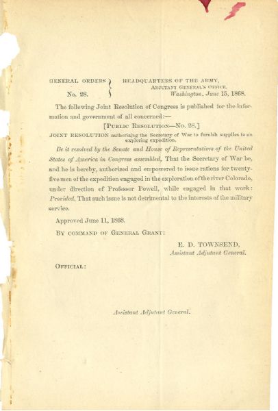 Financing Powell’s Expedition on the Colorado