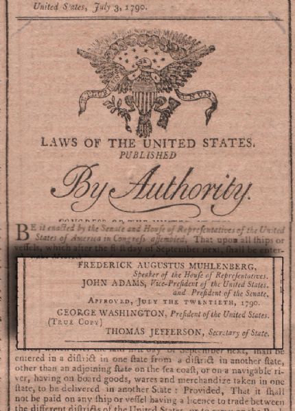 1790 U.S. Gazette