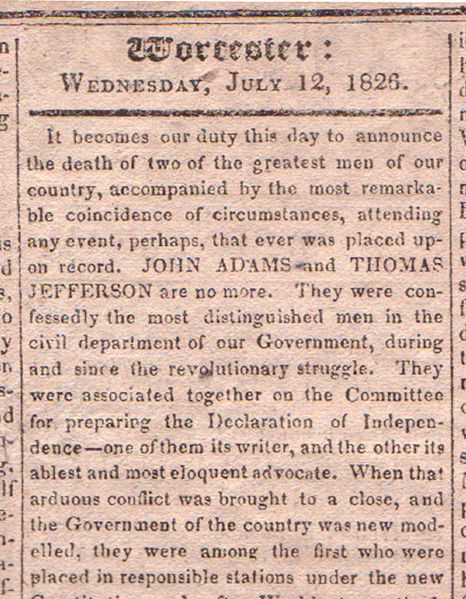 Death of Jefferson & Adams