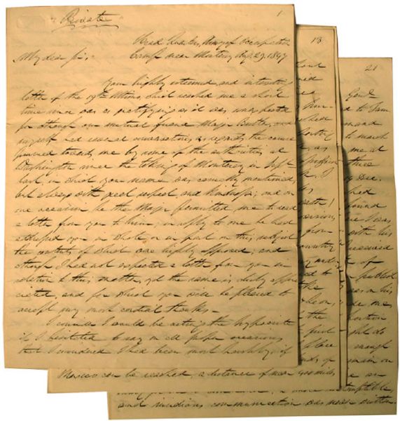 Taylor Defends His Mexican War Record, and alludes to his run for the Presidency.