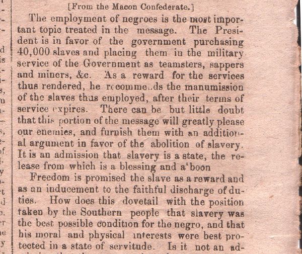 Jefferson Davis Wants The Government To Purchase 40,000 Slaves