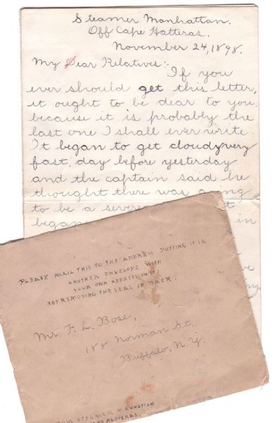 LETTER FROM SINKING SHIP 