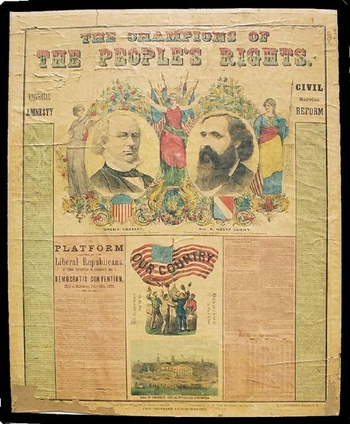 Horace Greeley & Gratz Brown 1872 Campaign Broadside