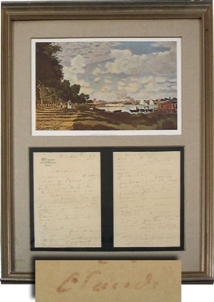 Claude Monet Autograph Letter Signed