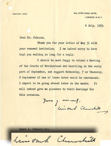 Winston Churchill Typed Letter Signed