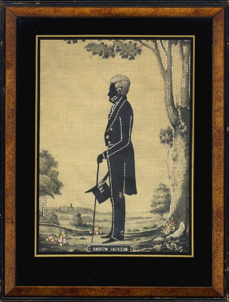 Stunning Linen Silhouette of President Andrew Jackson