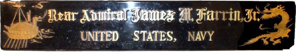 Desk Plaque Rear Admiral James M. Farrin , Jr.