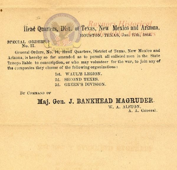 Confederate Texas Broadside