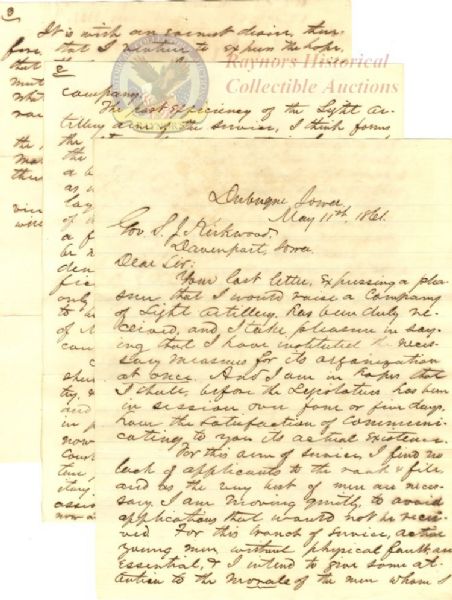 Brevet Major General Herman H. Heath 1st Iowa Cavalry Letter