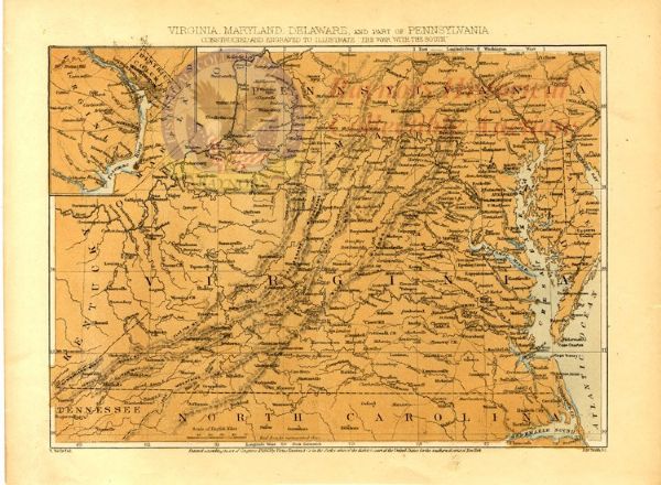 War Date Map Showing the Seat of War in the East