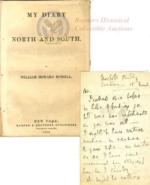 William Howard Russell Letter and Book