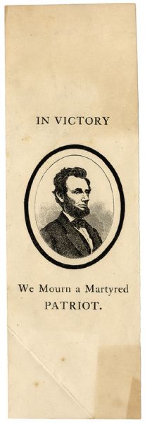 Abraham Lincoln Paper Mourning Ribbon