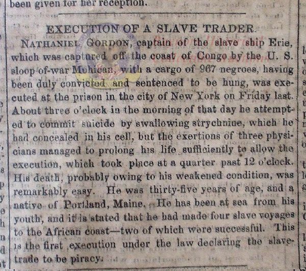 The First and Last Execution of a Slaver