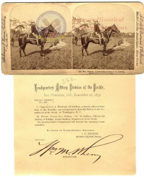 Civil War Medal of Honor Recipient's Stereoview and Signed Orders