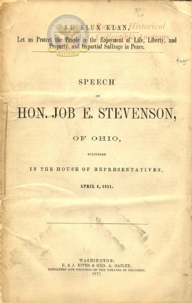 In An Effort to Enforce the 14th Amendment, Congress Bans the Klan