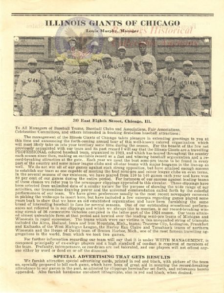 A Barnstorming Black Baseball Team - 1926