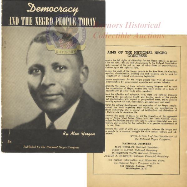 Notable Address by President of the National Negro Congress