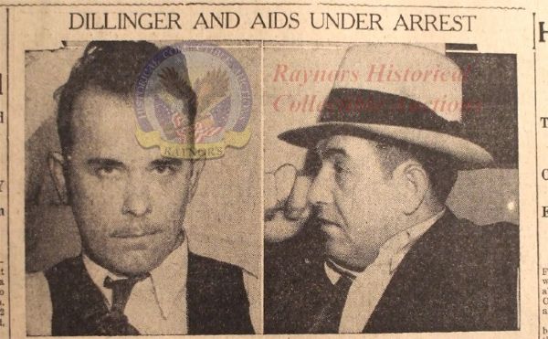 Newspaper Group of Desparado John Dillinger