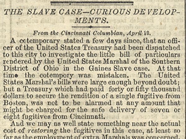 200-300 Deputies Hired In the Fugitive Slave Case of Margaret Garner