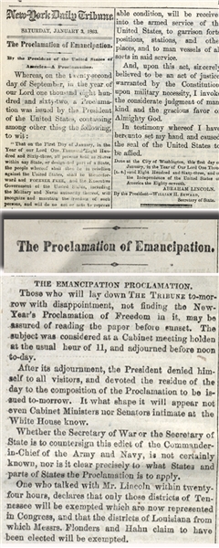 Full printing of the Emancipation Proclamation 