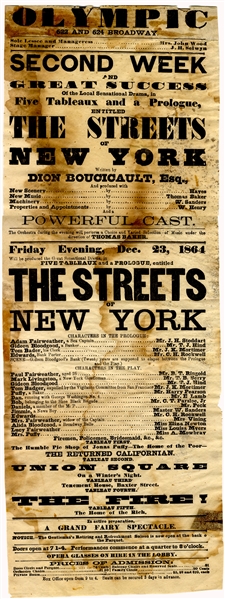 War date New York Play Broadside