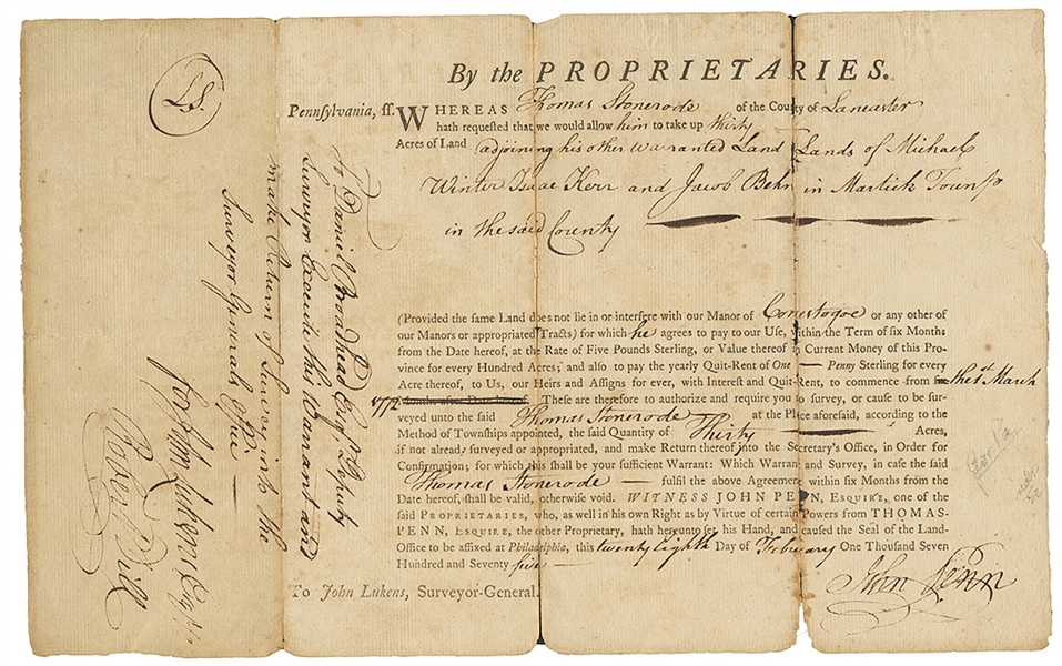 Issued Under The Authority Of Governor John Penn