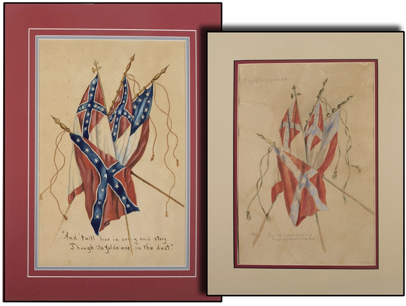 Confederate Flag Memorial Painting with c1910 Print