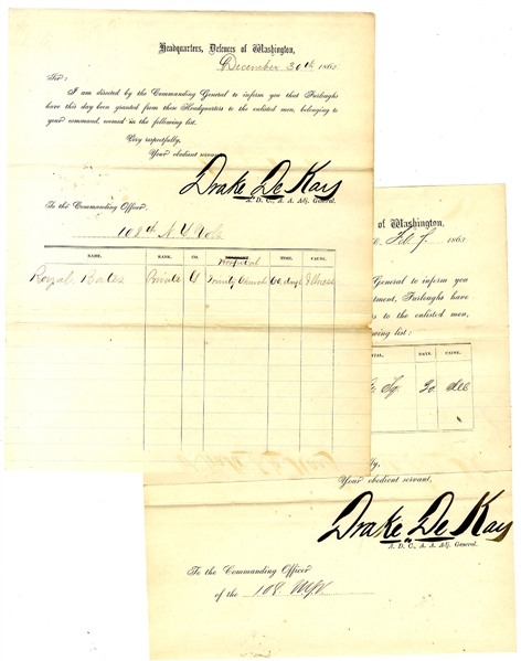 A Pair of  the HUGE Drake DeKay Signed Documents