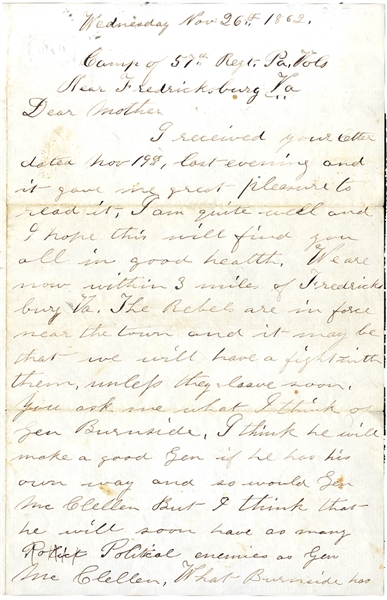 “McClellan must have had some faults, or Lincoln would not have removed him.”