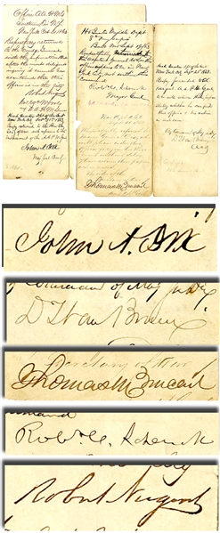 Rare Union Endorsement Signed By Five (5) Union Generals, Including Irish Brigade Commander Robert Nugent