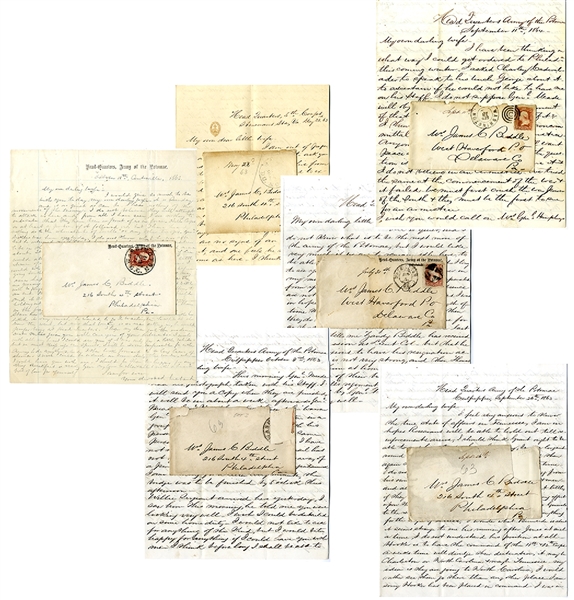 James Biddle Letter Group -- These letters came from the consignors personal collection, select ed for extraordinary content.I should think they must see their cause is hopeless, but Davis and...