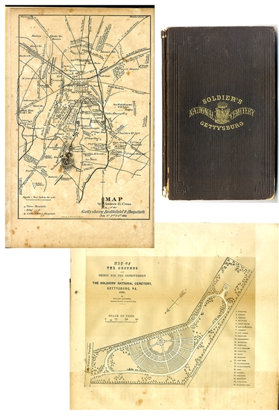 1864 DATED BOOK - SOLDIER’S NATIONAL CEMETERY GETTYSBURG, WITH MAP 