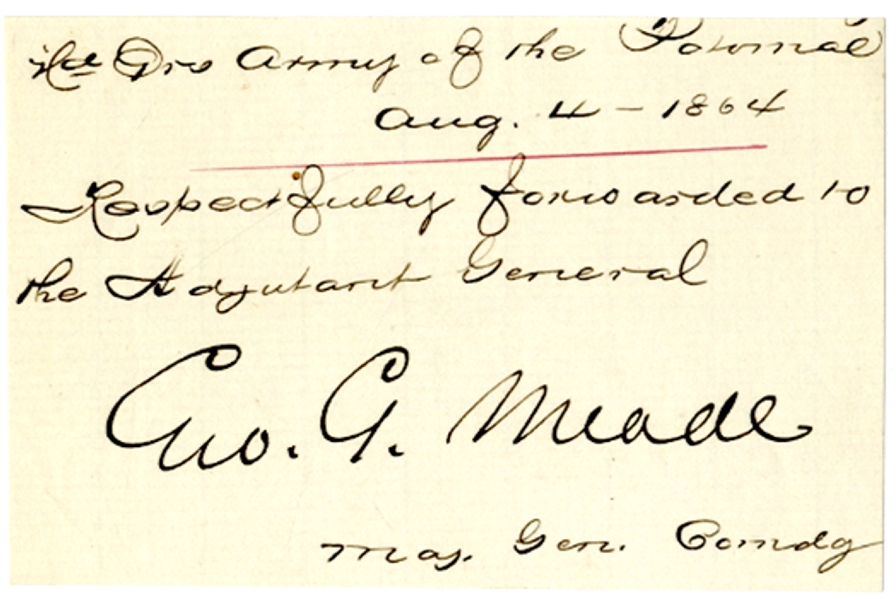 He was appointed to command the Army of the Potomac just three days before the Battle of Gettysburg and arrived on the battlefield after the first day's action on July 1, 1863.