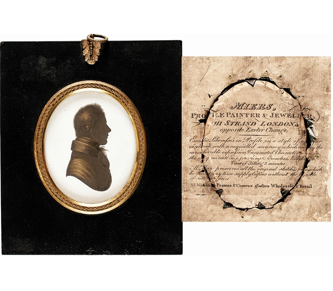 c 1790 Captain John Stuart (1774-1811) Silhouette Portrait by John Miers, London