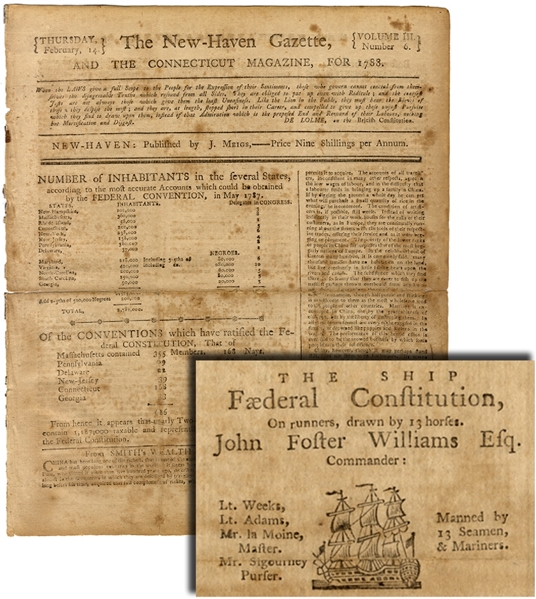 This Newspaper Reports That Three States Ratified The Federal Constitution.