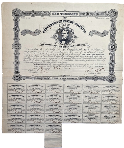 Very Low Bond Number - Signed By President Tyler's Son