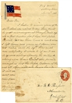 Four Page Letter on Confederate Patriotic Stationary Written From FORT MOULTRIE