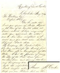 Letter Datelined REPUBLIC of SOUTH CAROLINA