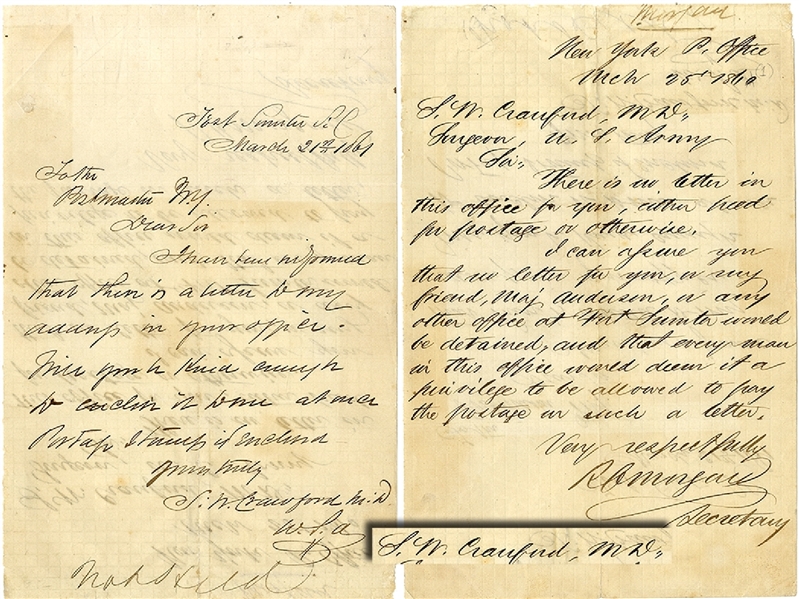 Important Fort Sumter Letter Written Only Weeks Before It Was Fired On By The Confederates